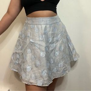 DOLLS KILL/ DELIA’S embroidered blue mini skirt